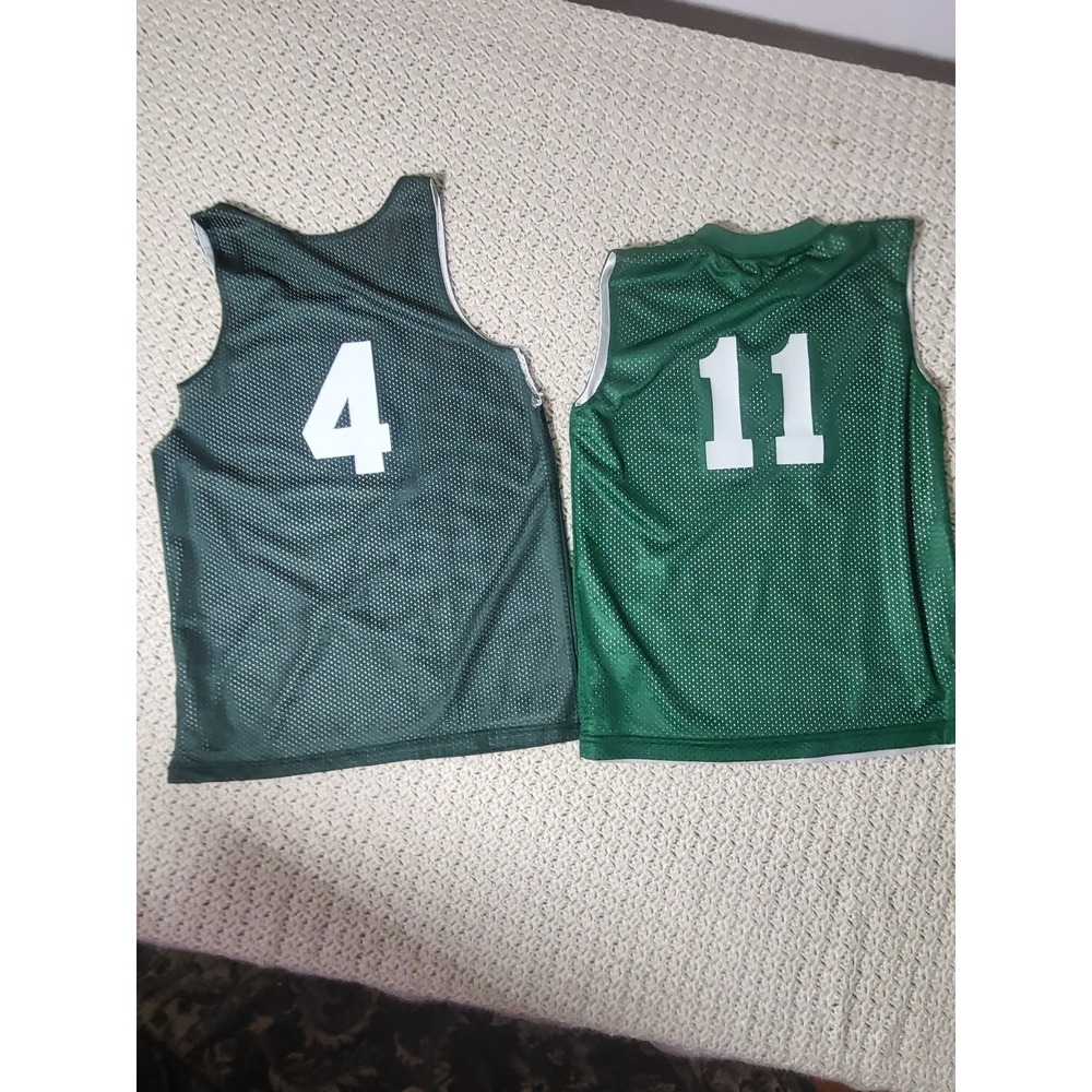 Unbranded Basketball Jersey Kids L Green White Excellent Reversible YMCA Lot 2